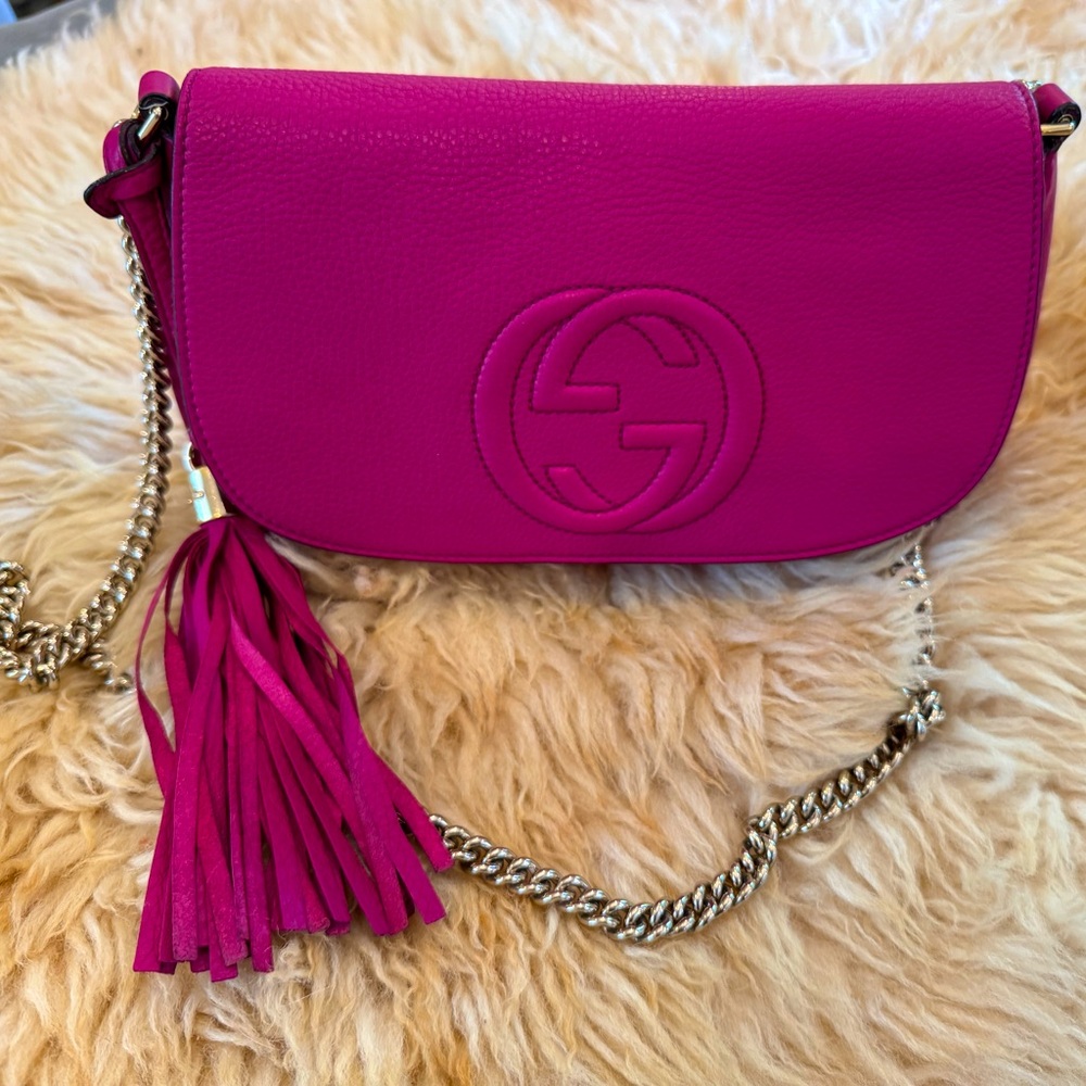 Gucci Soho Fringe Small Chain Bag Leather